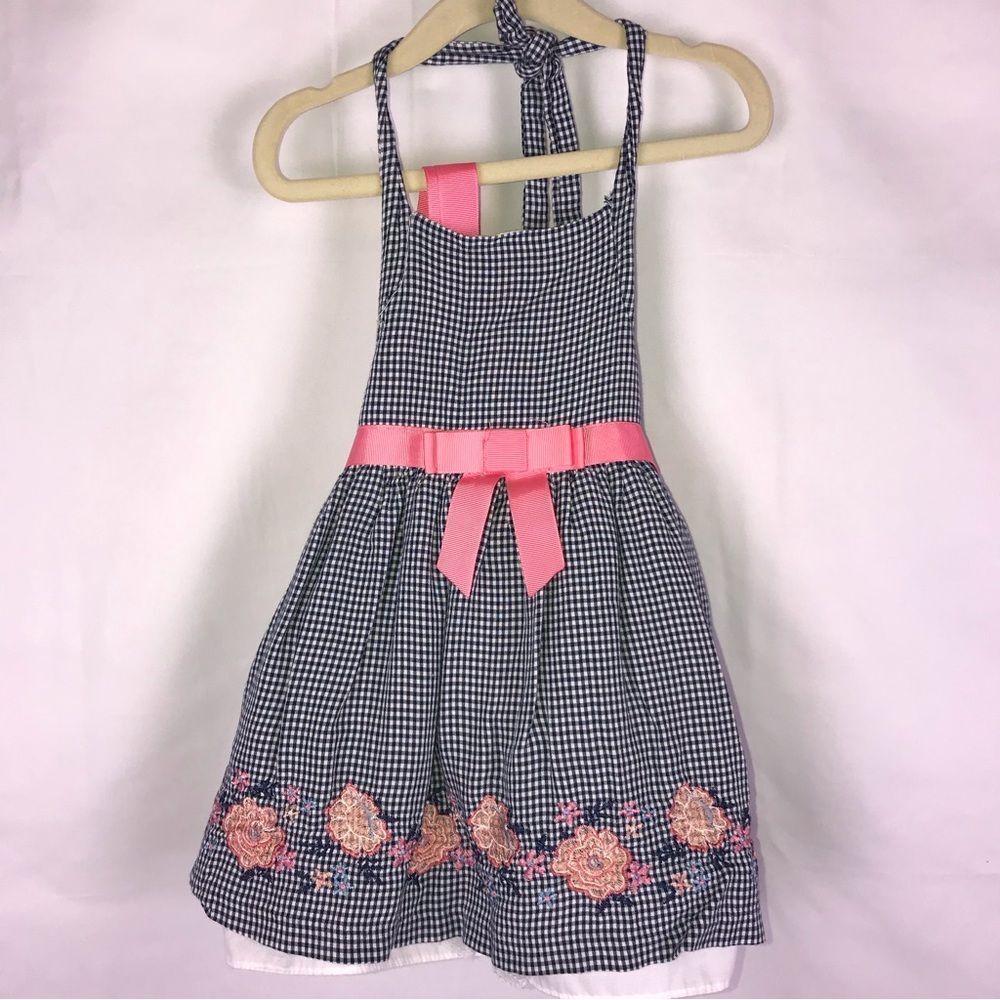 Rare Edition Halter Gingham Dress